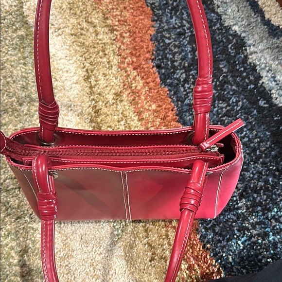 Wilson Genuine Leather Red Satchel Handbag 90s Vintage Y2K Like New Condition - Picture 7 of 13